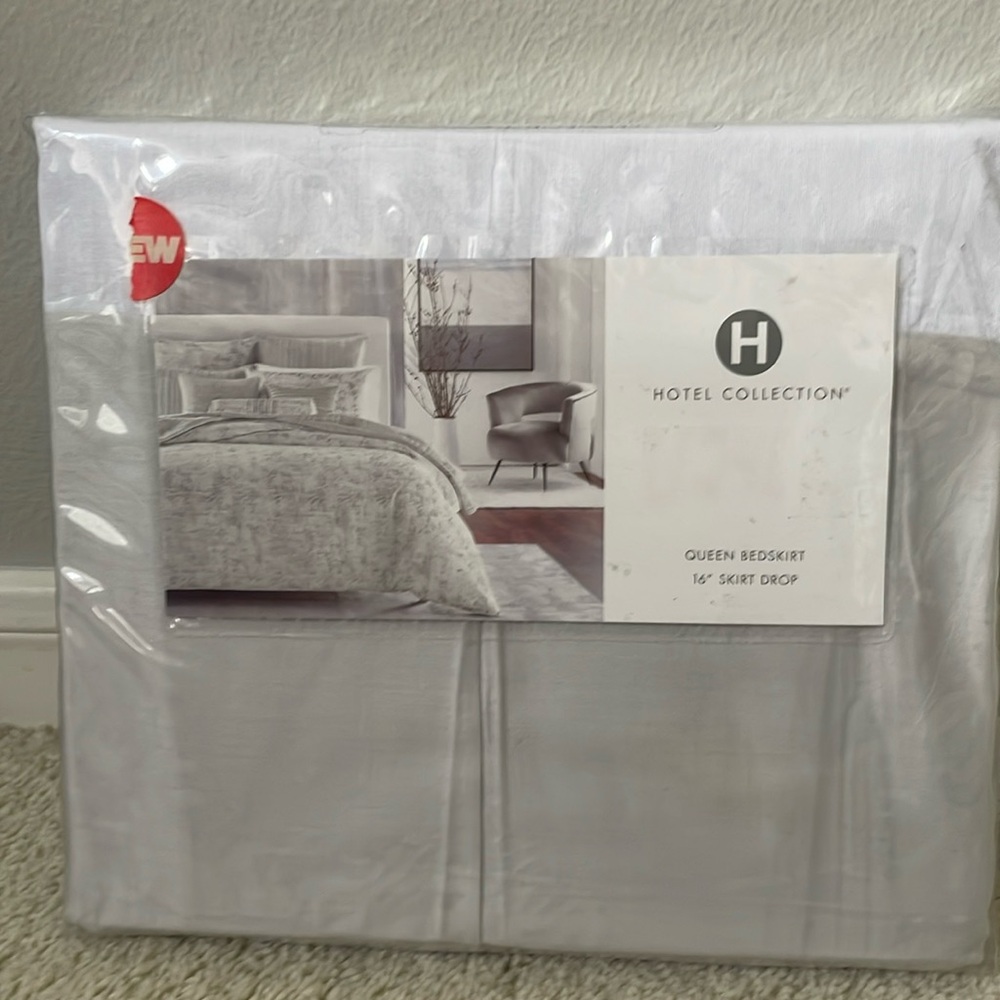 Hotel Collection silver fern bedskirt